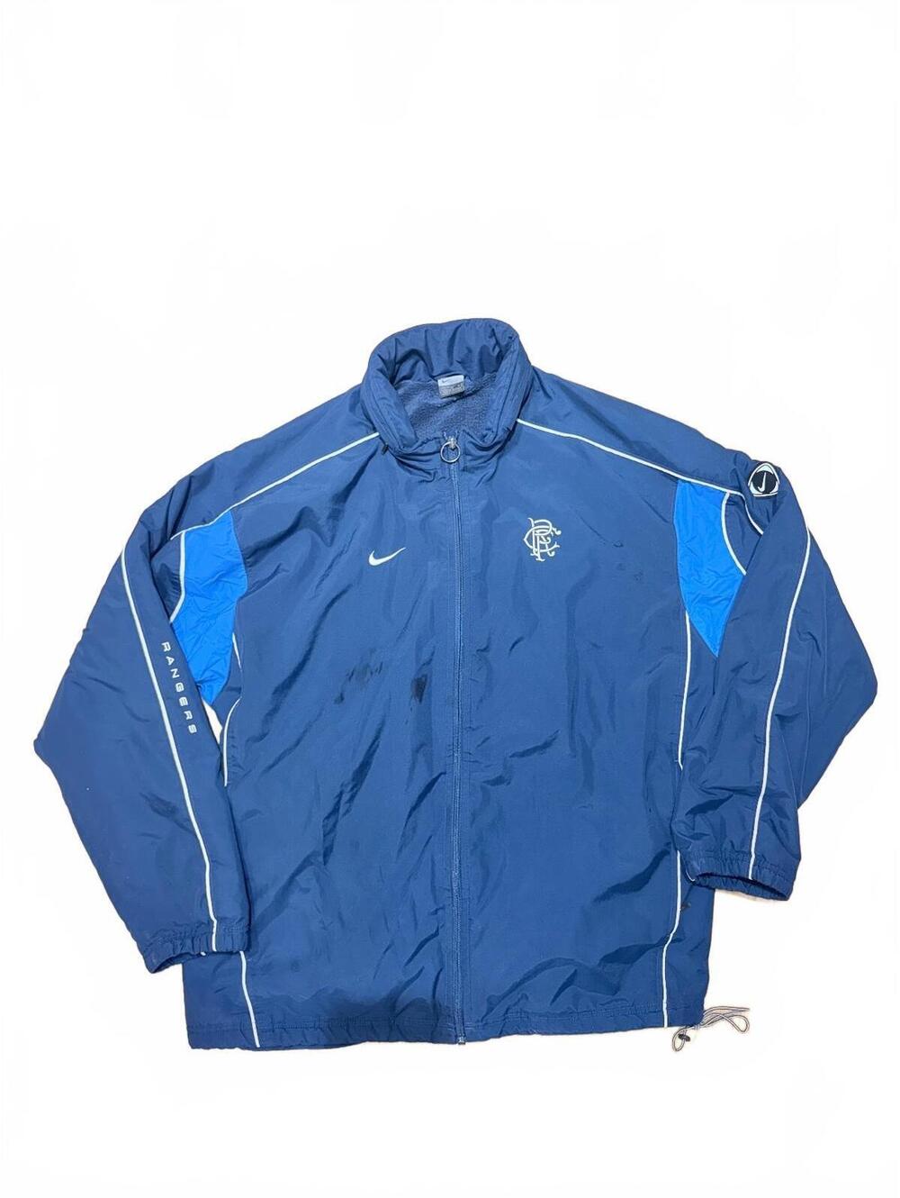 Vintage Nike Glasgow Rangers Jacket Blue Full Zip Size L